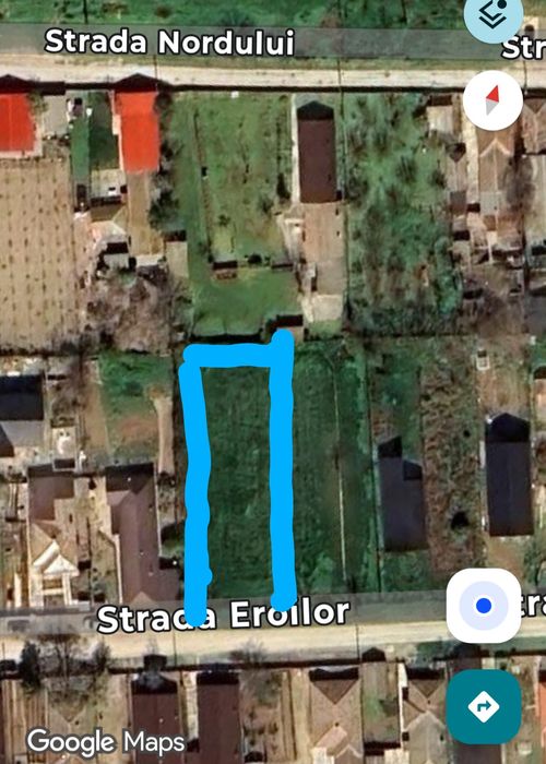 Vând teren intravilant 570 mp cu deschidere 12 m