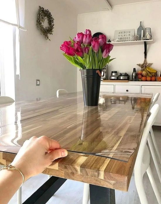 Гипкое стекло на стол  Броне пленка Stol ustiga egiluvchan shisha