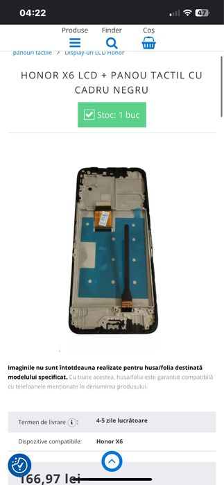 Vând Display cu ramă HONOR X6