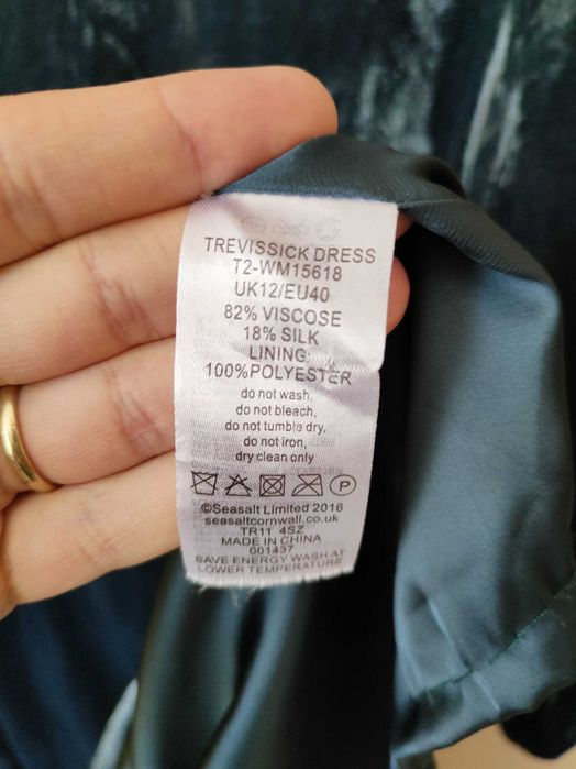 Rochie Noua Catifea Matase SeaSalt Cornwall (Masura L / 12)