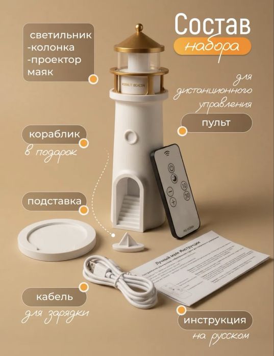 Ночник детский проектор маяк.