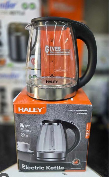 Электрический чайник, стеклянный, с подсветкой 2.2 л