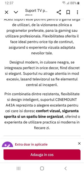 Suport led tv A43A Cinemount