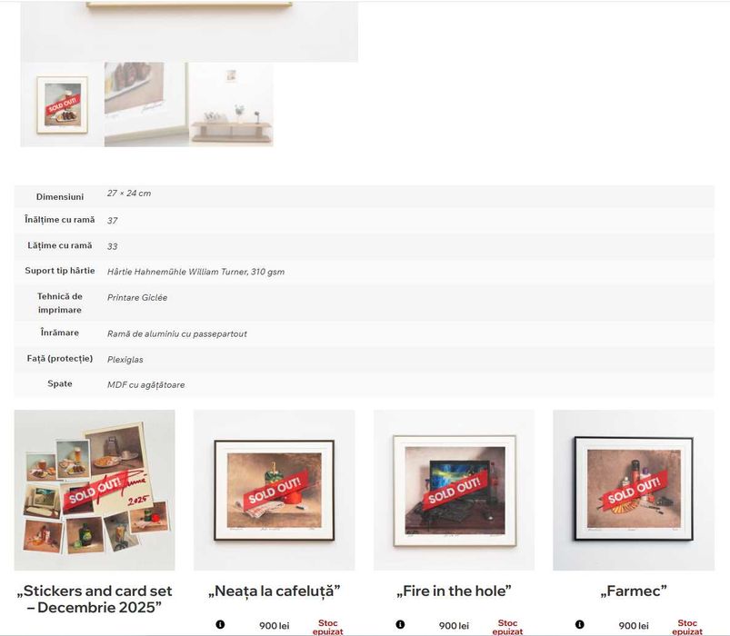 Print cu mici si bere, editie limitată pictor Lucian Prună