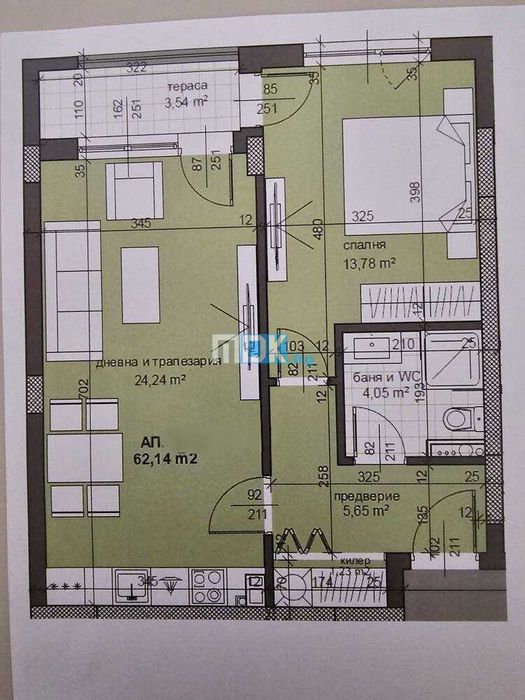 Продава се Двустаен апартамент в Пловдив, Тракия - 62 кв.м за 949 €/кв.м - Снимка #1