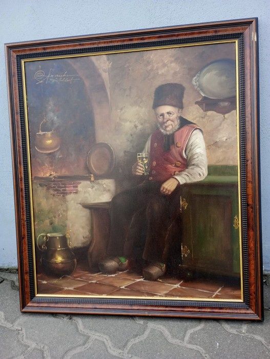 Ulei pe pânză,o lucrare veche semnata de o foarte buna calitate încad