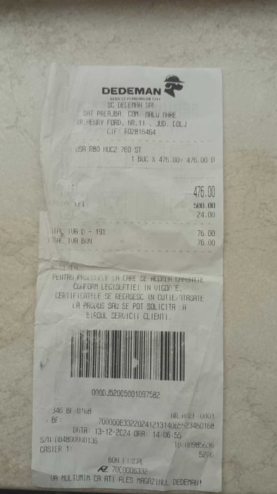 Usa stejar 202 cm inaltime 76 cm latime deshidere pe stanga