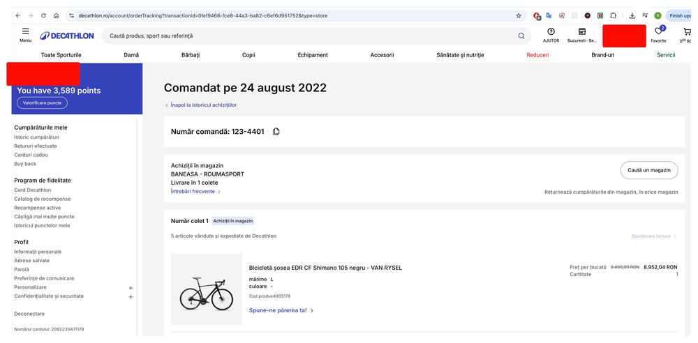 Cursiera Van Rysel EDR CF Shimano 105 cadru carbon marime L negru bicicleta sosea