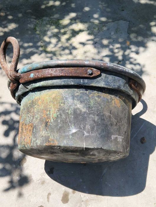 Cazan din cupru masiv, 50L, pentru bulion, gem etc
