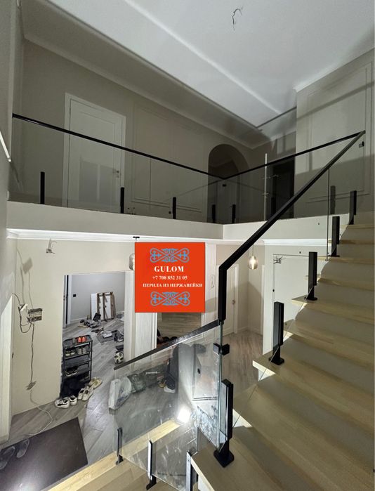 Стеклянные перила для лестниц