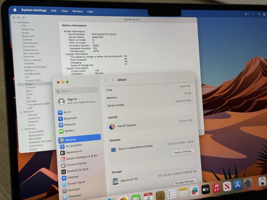 *16GB Ram+1TB SSD*13.6'Като Нов Macbook Air M2 2022 16GB Ram/1TB SSD