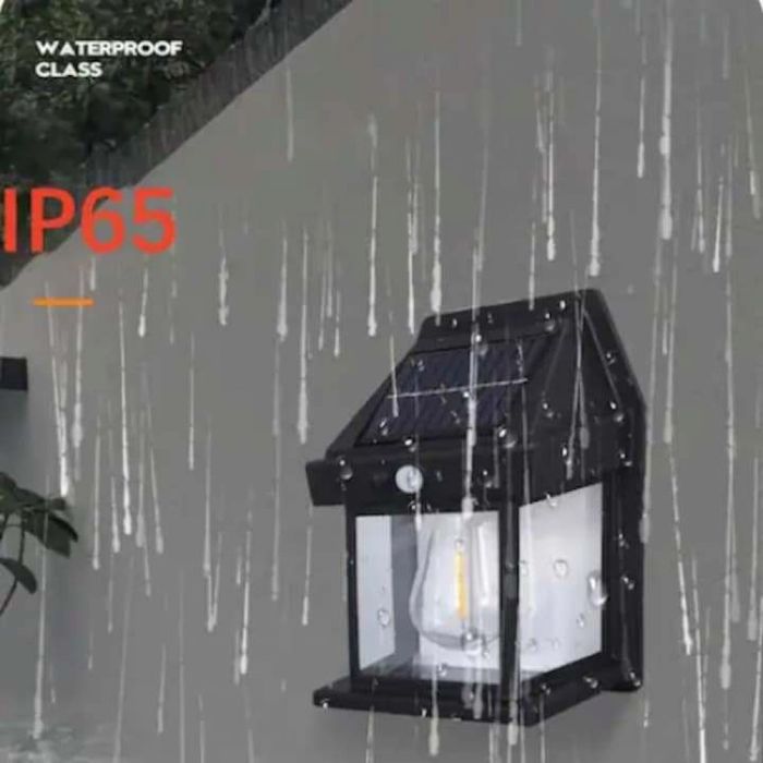 Соларна лампа за стена Ретро стил Сензор за движение Топла светлина