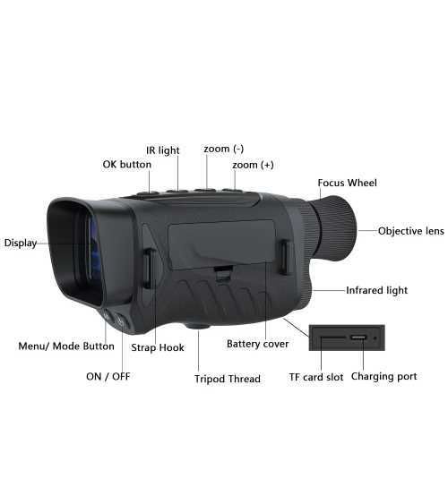 Camera foto, video, monocular, night vision 8X, ecran 2 in