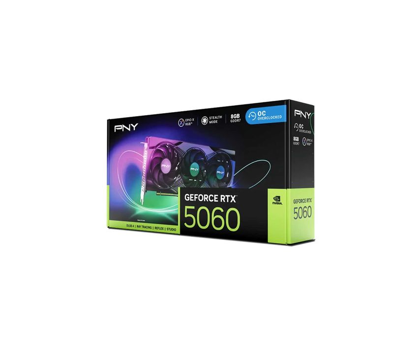 - Видеокарта PNY GeForce RTX 5060 Dual Fan 8GB (VCG50608DFXP81)