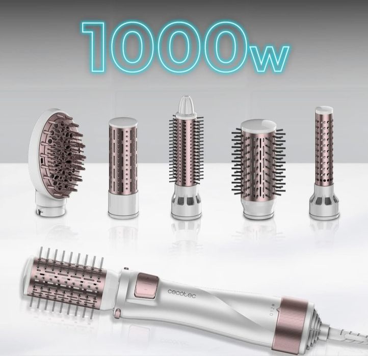 Set perie rotativa cu 5 capete cecotec bamba ceramiccare 5in1 pro