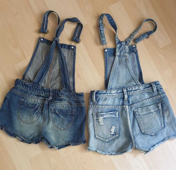 Jeans pantaloni scurti salopetă fete 10-12 ani