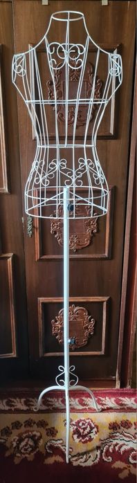 Manechin metalic reglabil pe înălțime,  alb, nou