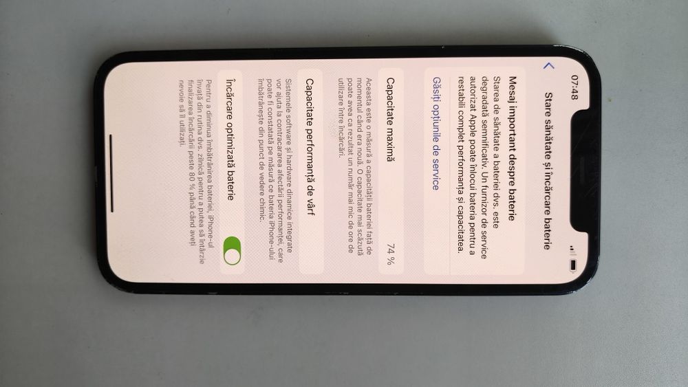 Iphone 12 128GB  MidnightBlack - 74% Sănătate Baterie