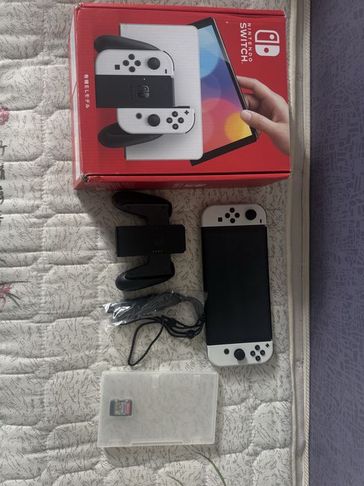 nintendo switch oled white+ майнкрафт