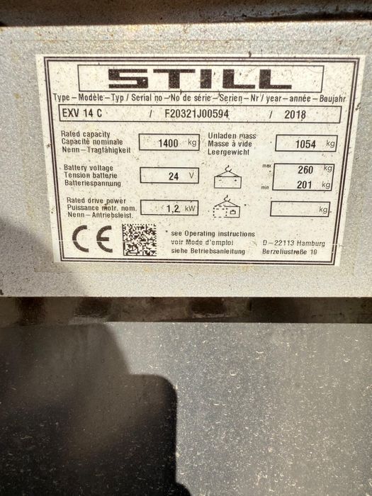 Liza stivuitor electric STILL EXV 14 c doar 1000ore