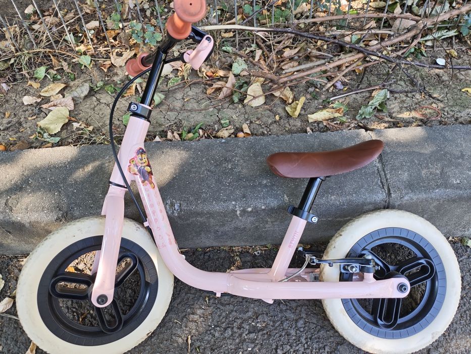 Bicicleta fara pedale Runride roz-bej