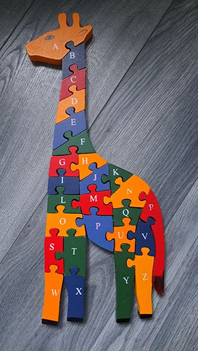 Puzzle girafa din lemn