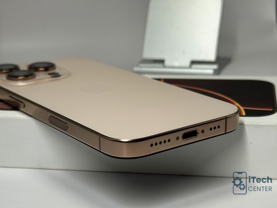 iPhone 16 Pro, 256GB, Desert Titanium, 89% батерия, КАТО НОВ, 1г. ГАРАНЦИЯ!