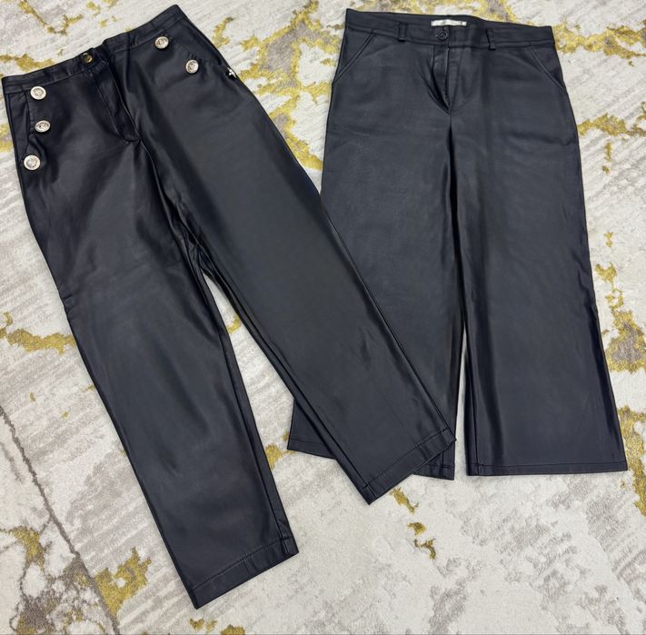 Кожаные брючки черные