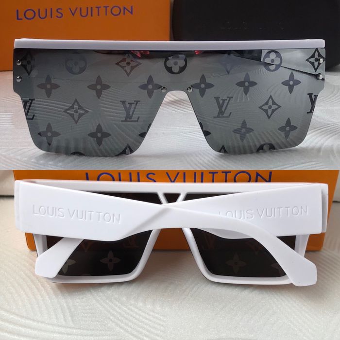 Мъжки слънчеви очила маска брандирани стъкла бели черни