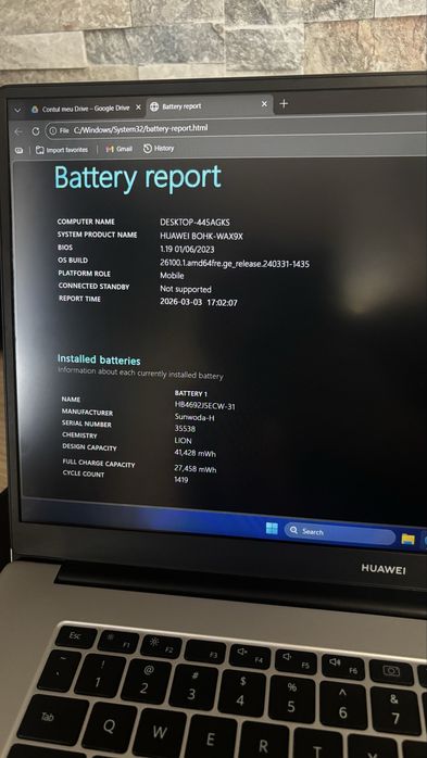 Laptop Huawei MateBook D15 Ryzen 5 / 8GB RAM / SSD 256GB / Windows 11