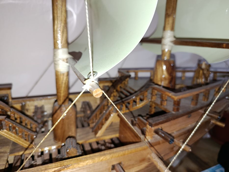 Корабль из дерево ,ручная работа, Длина 110 см Высота 70 см