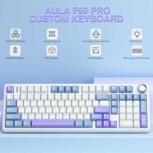 Механична клавиатура AULA F99 Pro безжична RGB 96