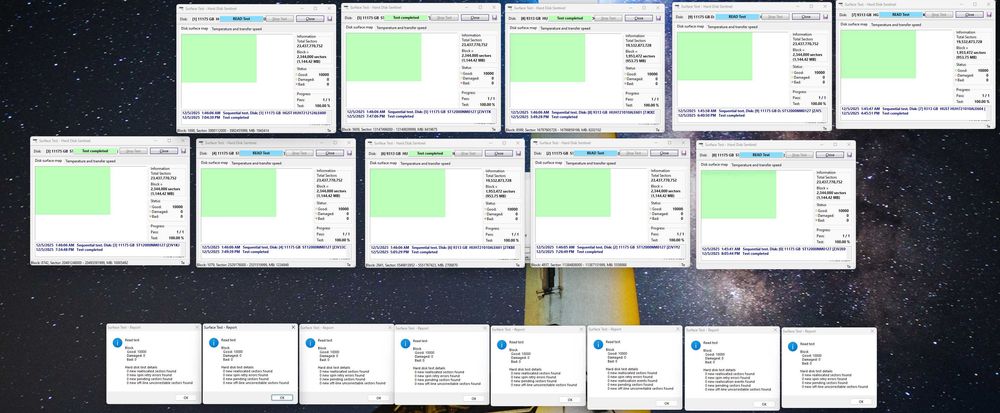 13x HDD 12TB SATA Enterprise Seagate WD HGST 100% - Test suprafata
