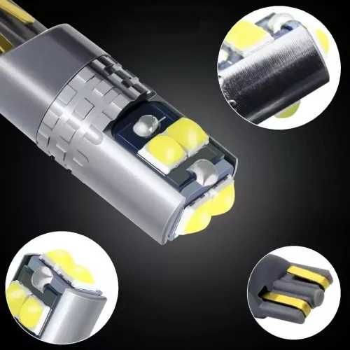Set 2 becuri led T10, 5w, 6SMD, 12V Canbus, Lumina alba 6000k