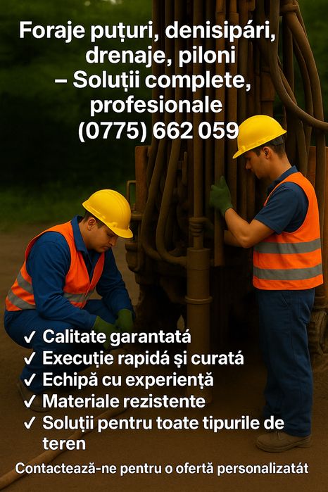 Foraje Puturi Apa Denisipari Prelungiri