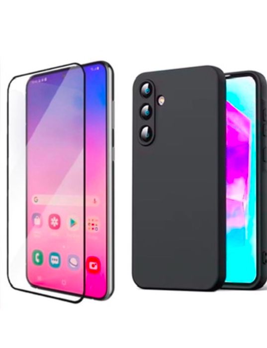 Samsung A04/A14/A15/A16/A36/A56  Husa Tpu Black/Clear + Folie Sticla