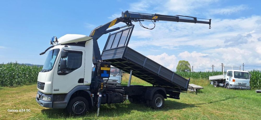 Daf Lf 220 cai basculabil+macara 4 tone pneumatica
