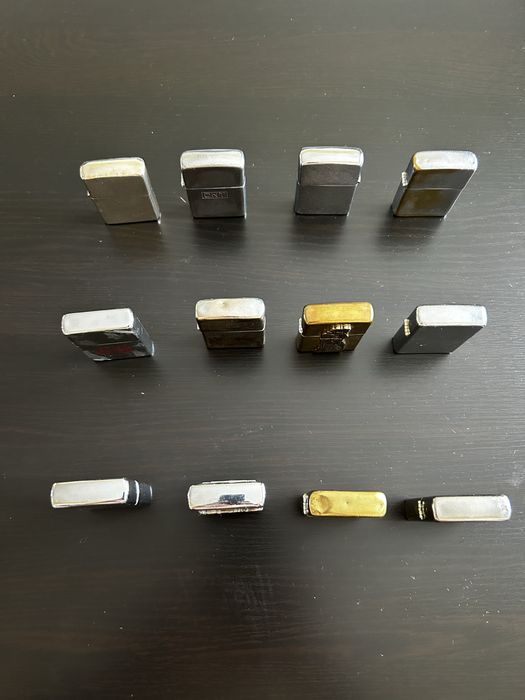 Vànd brichete vintage Zippo originale (1949 PAT 2032695, 1955 PAT 2517191 PAT. PEND. din argint 1999 etc.)