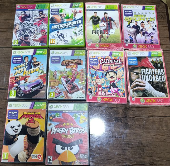 Диски для xbox 360 kinect 17штук