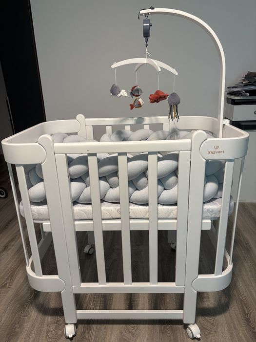 Patut bebelusi co-sleeper 5in1 Alb 60x95/120cm Ingvart