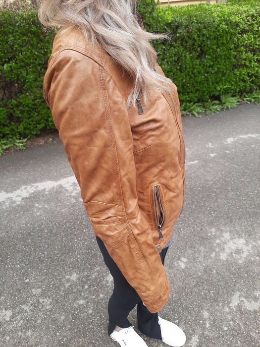 Geaca piele veritabila dama maro