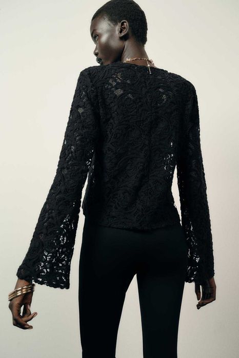 Дантелена нова блуза Zara, размер М
