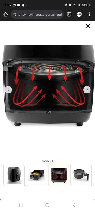Friteuza cu aer cald GORENJE noua, 3.5l, 1400W, negru