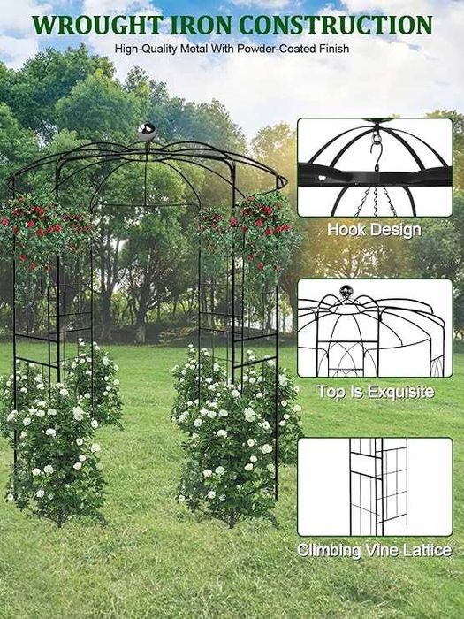 Arc de grădină în formă de colivie pentru păsări de 2,9 m