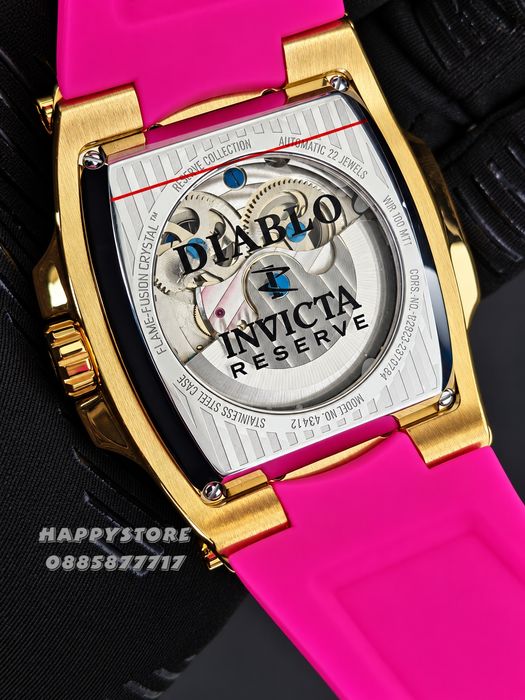 INVICTA Diablo Pink/Gold automatic 52 mm, Инвикта нов мъжки часовник