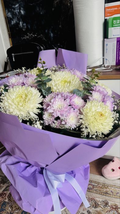 Огромный букет хризантемы