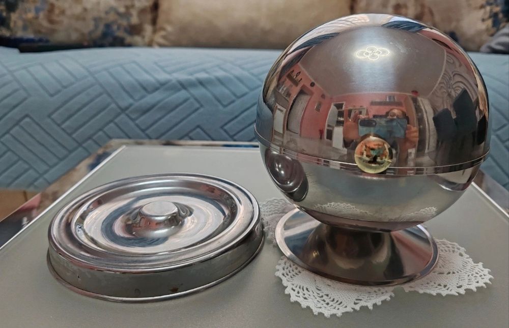 Bombonieră+ scrumieră oțel inoxidabil