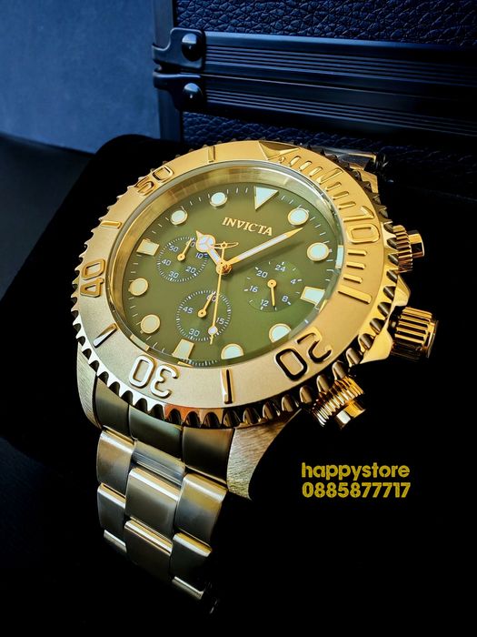INVICTA Grand Diver Green dial 52mm, Инвикта нов ръчен часовник