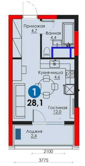 1-комн.в Яшнабаде, Ипотека по 4,5 сум в месяц! Рассрочка. (XS)