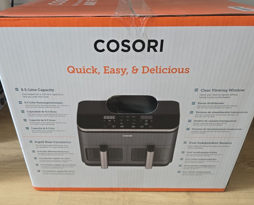 Неотварян, Cosori Air fryer 2 кошници, 8.5л dual basket
